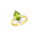 Mega Marquise Button Back Ring in Peridot