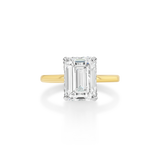Emerald Diamond Solitaire Two-Tone