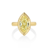 Mega Marquise Button Back Ring in Fancy Yellow