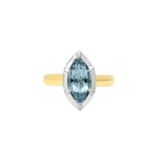 Mega Marquise Button Back Ring in Aquamarine