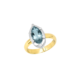 Mega Marquise Button Back Ring in Aquamarine