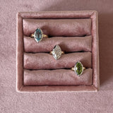 Mega Marquise Button Back Ring in Aquamarine