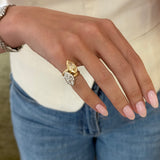 Mega Marquise Button Back Ring in Fancy Yellow