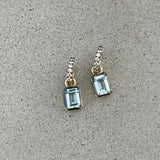 Diana Huggies with Aquamarine Black Rhodium Drops