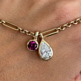 Mini Golden Hour Charm in Raspberry Rhodolite Garnet