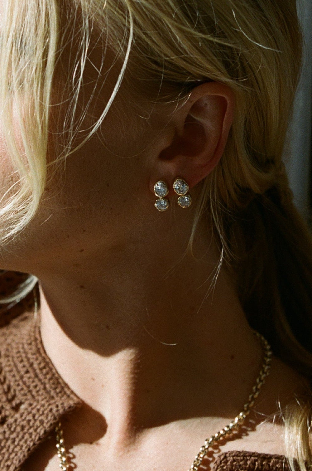 Golden Hour Earrings in Diamond, image 2 of 3