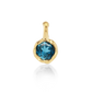Charm from the Golden Hour collection featuring a London blue topaz set in subtly hammered 14k gold with a soft, organic finish that reflects light. Designed to pair with the Hampton Necklace or Anklet.