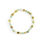 Multicolored beaded bracelet on a white background