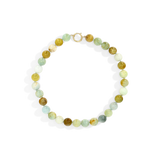 Multicolored beaded bracelet on a white background