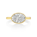 East West Oval Bezel Engagement Ring