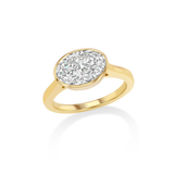 East West Oval Bezel Engagement Ring