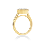East West Oval Bezel Engagement Ring