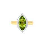 Mega Marquise Button Back Ring in Peridot