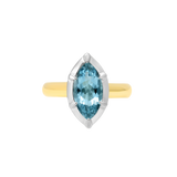 Mega Marquise Button Back Ring in Aquamarine
