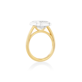 Two-Tone Emerald Diamond Bezel Ring