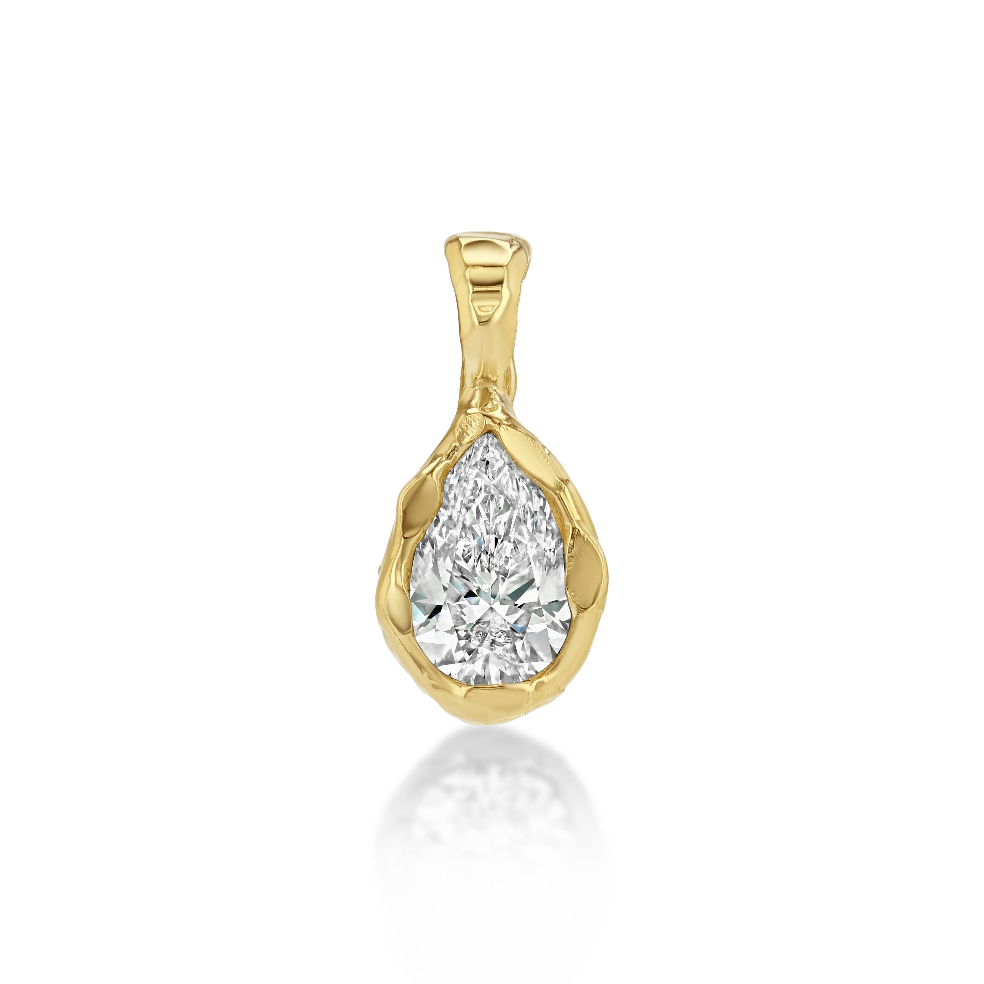 Petite Golden Hour Pear Bezel Drop, image 1 of 5