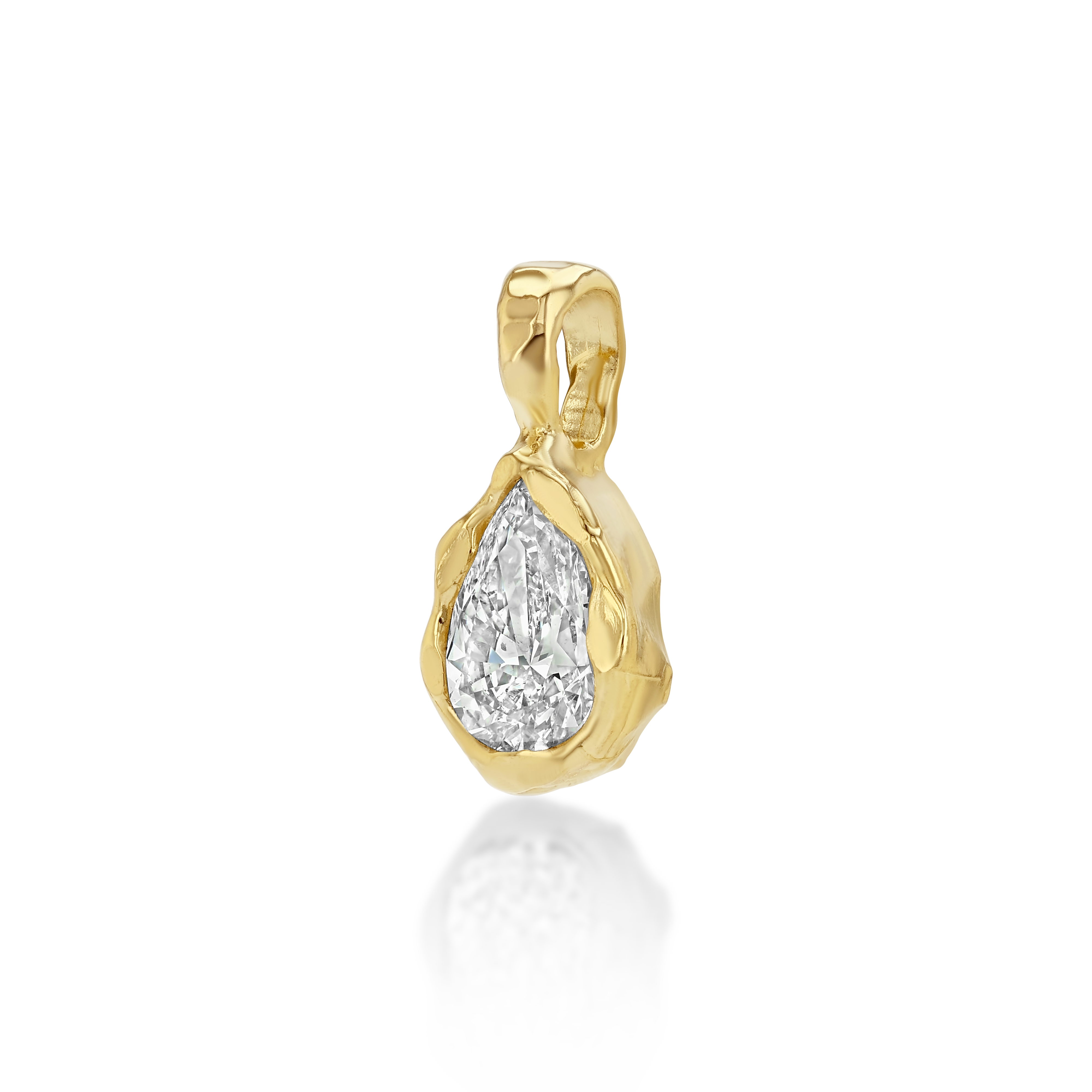 Petite Golden Hour Pear Bezel Drop, image 3 of 5