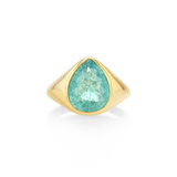 Forma Pear Bezel Ring in Lagoon