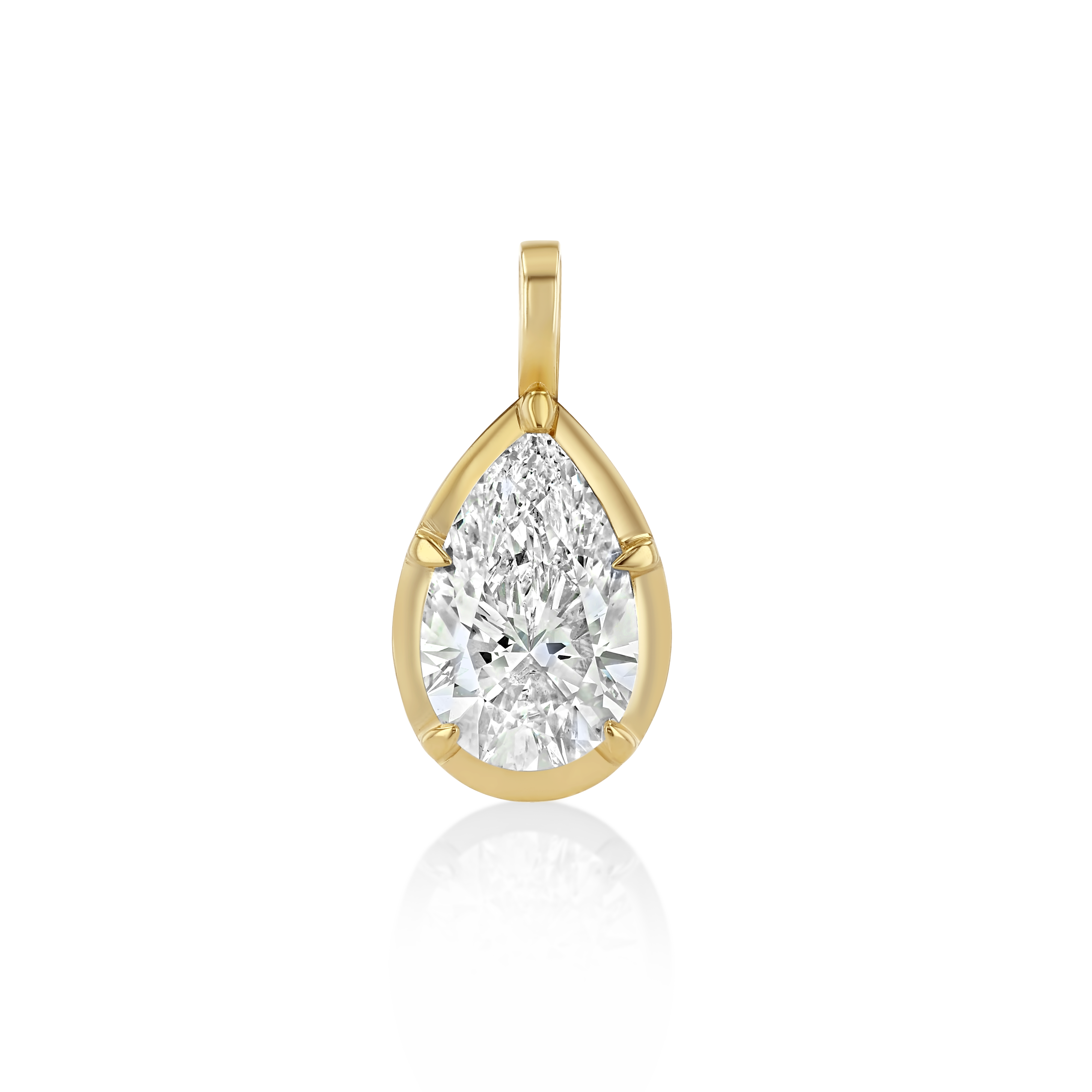 Pear Georgian Diamond Drop Charm, image 1 of 2