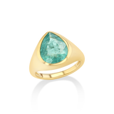 Forma Pear Bezel Ring in Lagoon