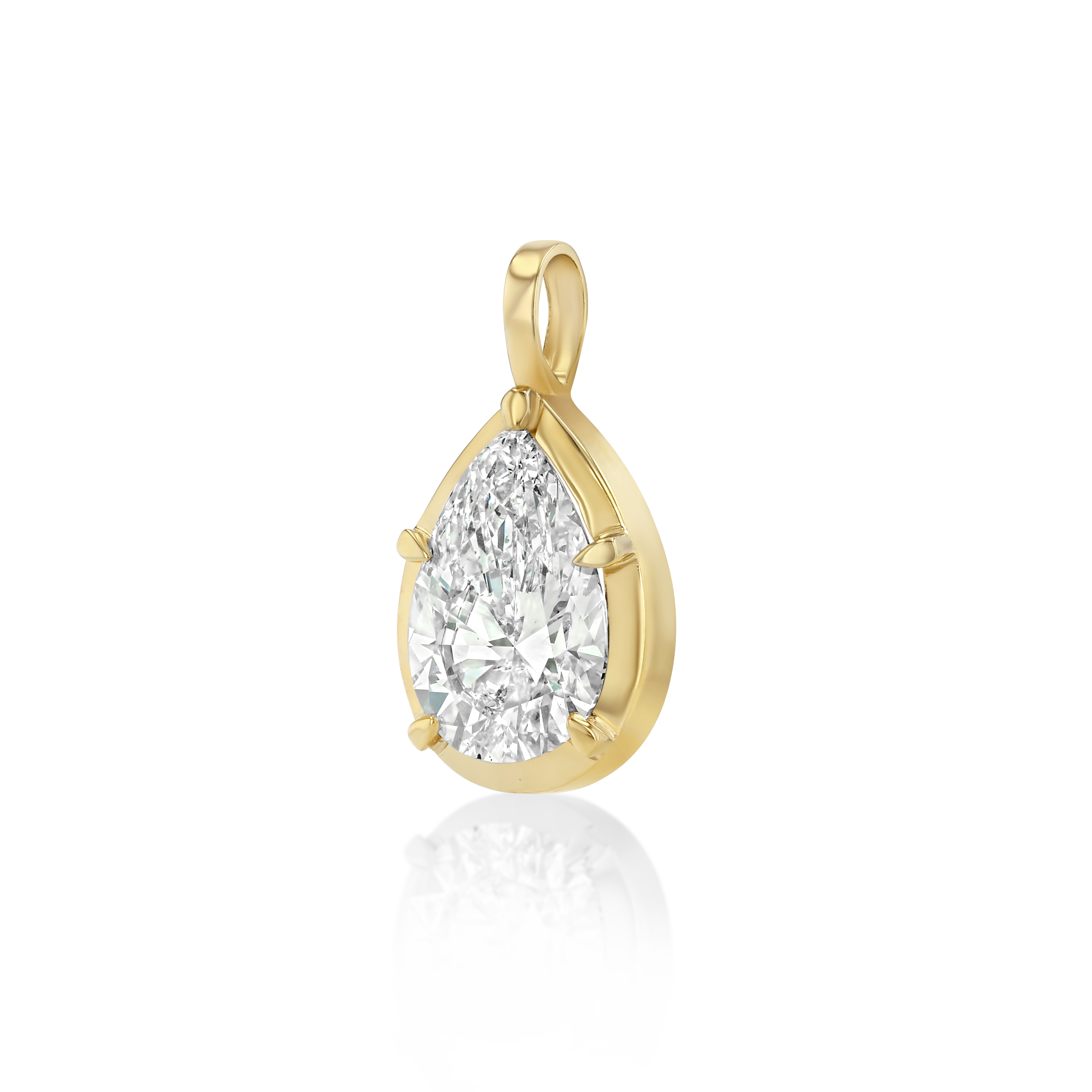 Pear Georgian Diamond Drop Charm, image 2 of 2