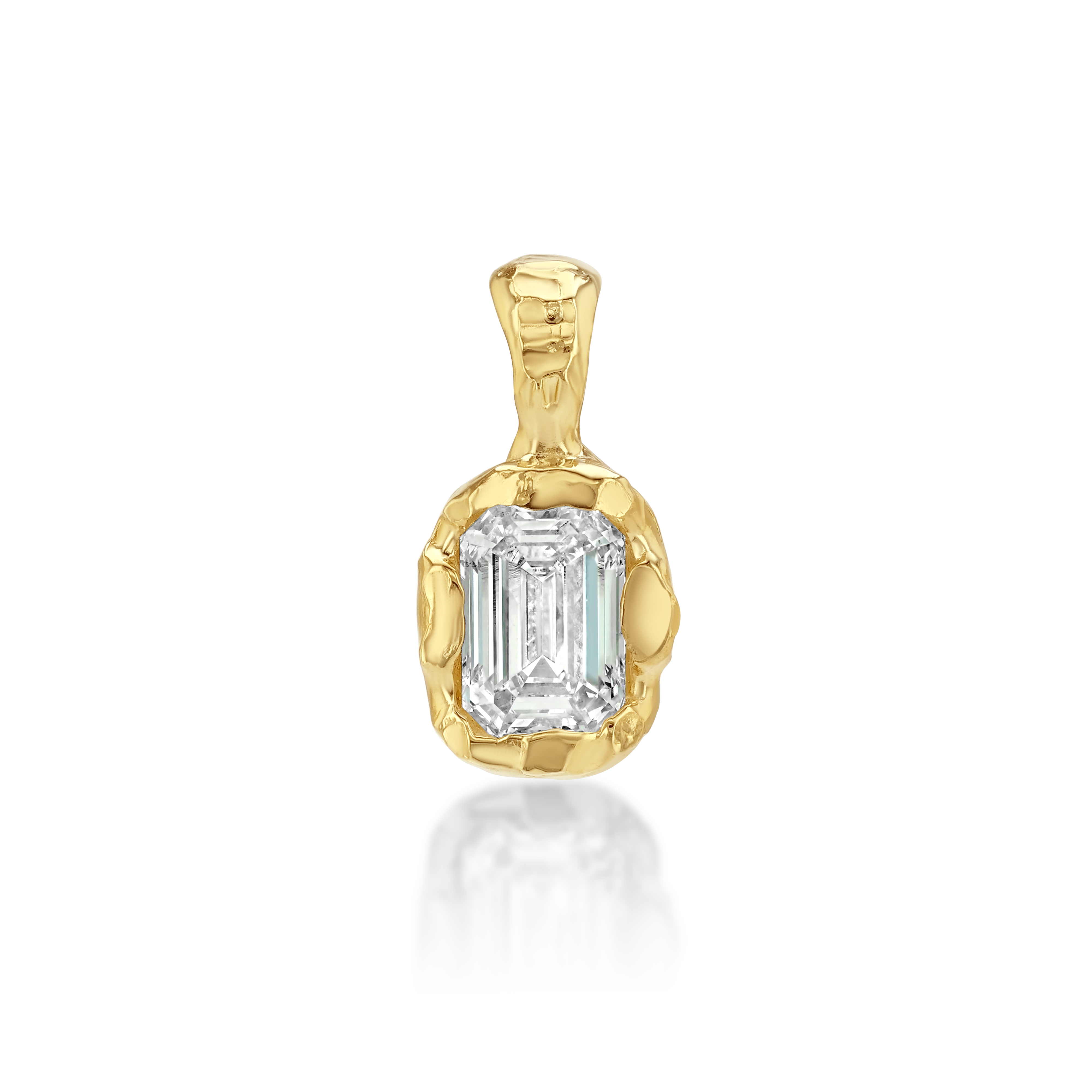 Petite Golden Hour Emerald Bezel Drop, image 1 of 4