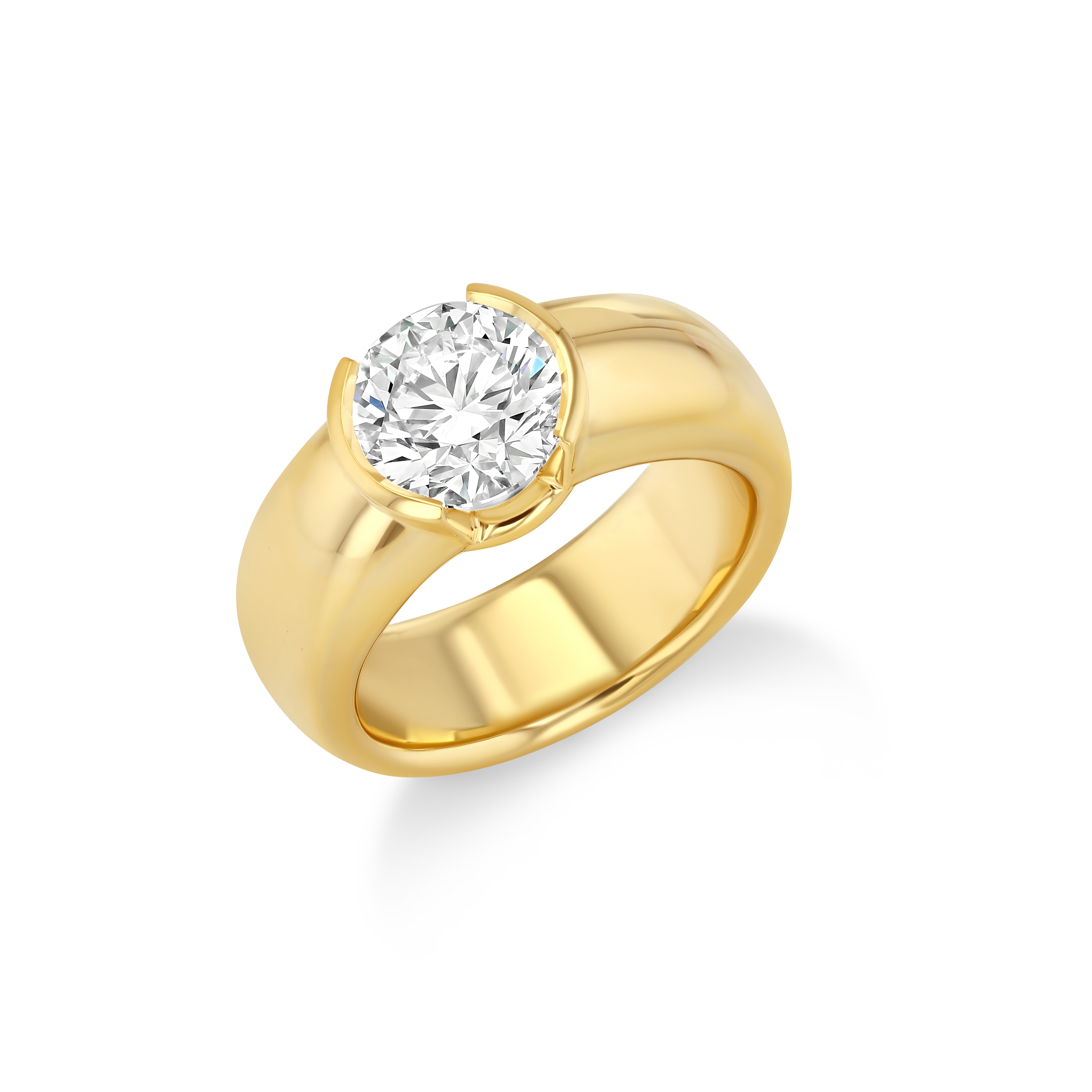 Brillant Round Amelia Bezel Ring, image 3 of 4