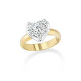 Mega Heart Button Back Pinky Ring