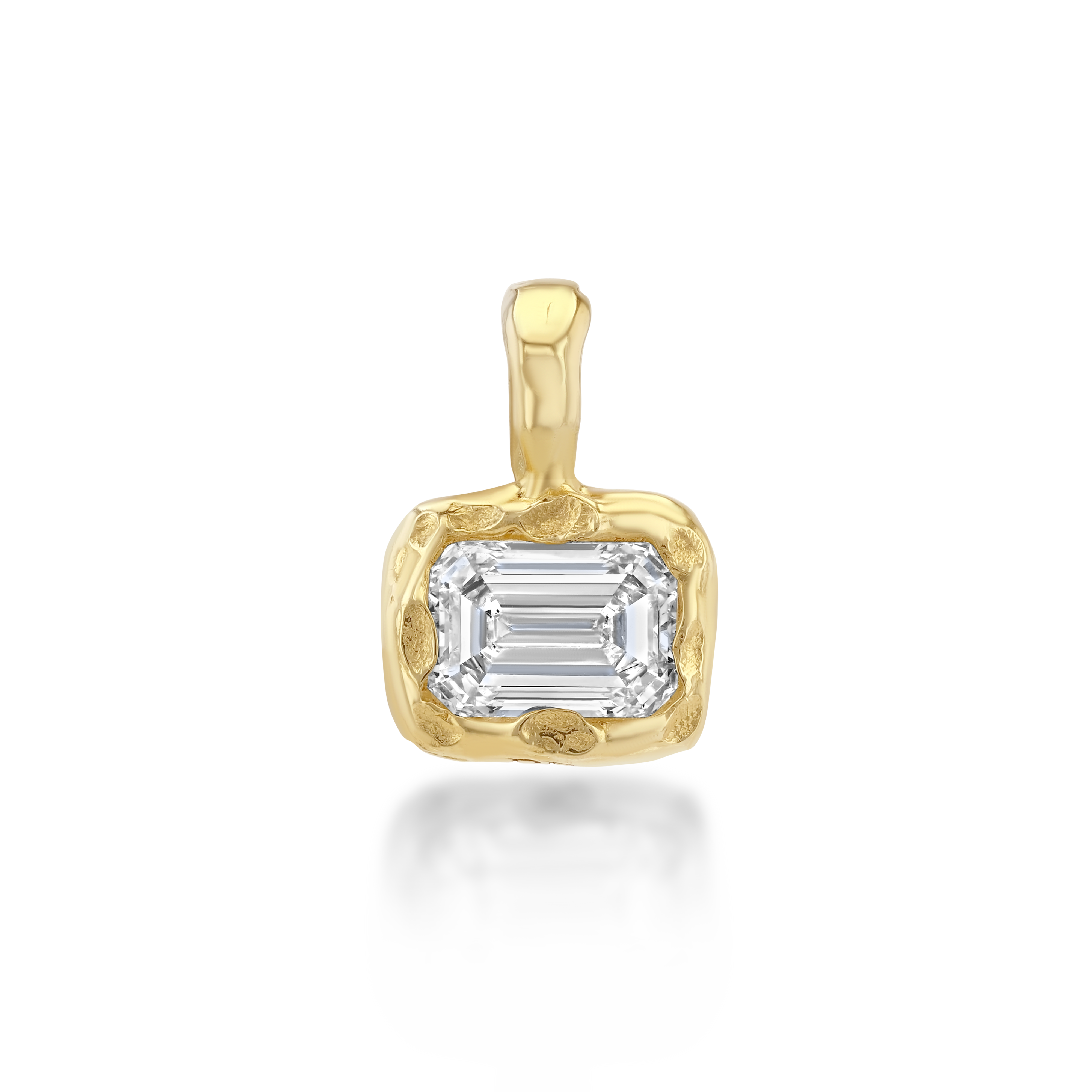 Petite Golden Hour Emerald Bezel Drop, image 1 of 7