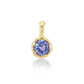 Pendant featuring a 1.09ct round tanzanite set in subtly hammered 14K yellow gold, with a soft organic finish that catches the light. Designed to pair with the Hampton Necklace or Anklet.