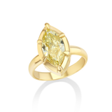 Mega Marquise Button Back Ring in Fancy Yellow