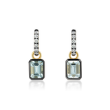 Diana Huggies with Aquamarine Black Rhodium Drops