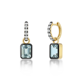 Diana Huggies with Aquamarine Black Rhodium Drops