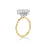 Elongated Cushion Diamond Ring with Compass Prongs