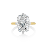 Elongated Cushion Diamond Ring with Compass Prongs