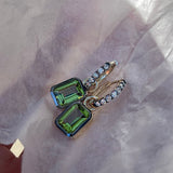 Diana Huggies with Peridot Rhodium Drops