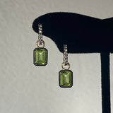 Diana Huggies with Peridot Rhodium Drops