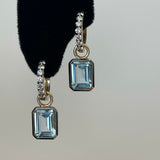 Diana Huggies with Aquamarine Rhodium Drops