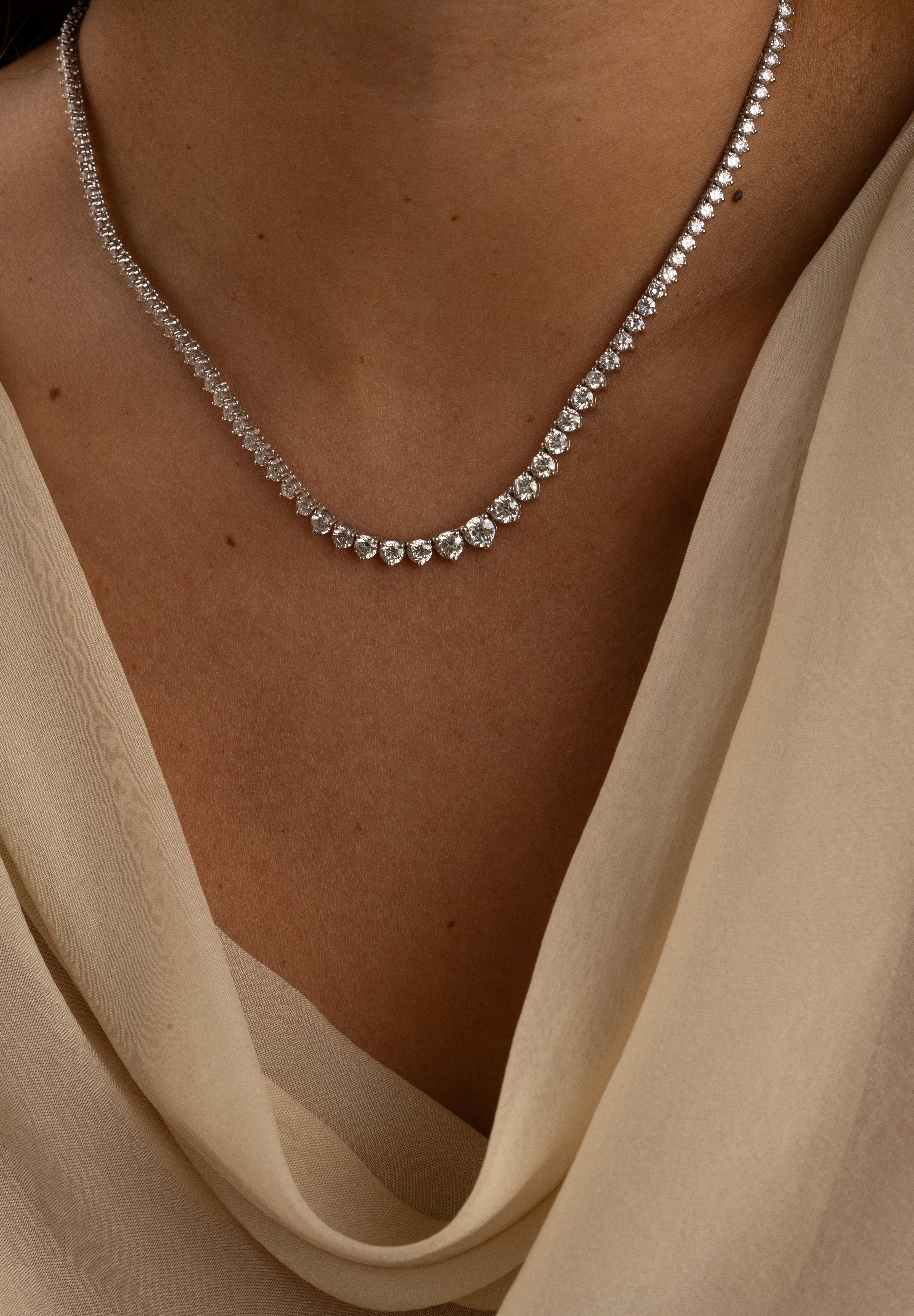 The Everyday Graduating Tennis Necklace, image 2 of 7