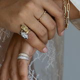 Mega Marquise Button Back Ring in Fancy Yellow