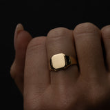 Square Etched Signet Ring