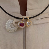 Petite East West Heirloom Pendant in Cherry