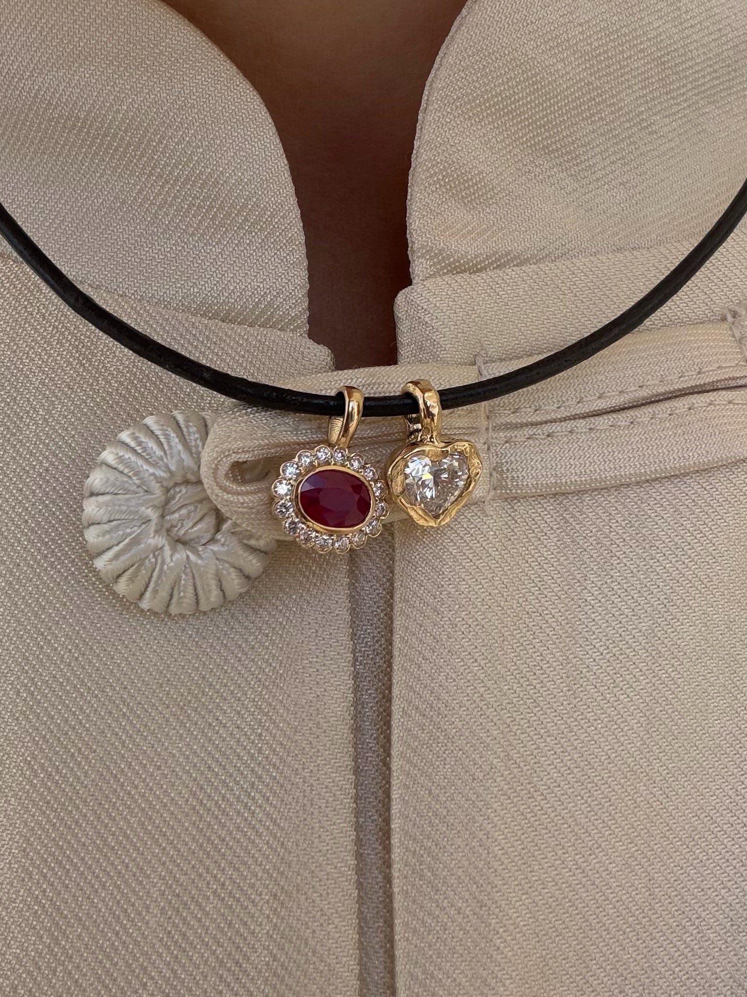 Petite Golden Hour Heart Bezel Drop, image 2 of 7