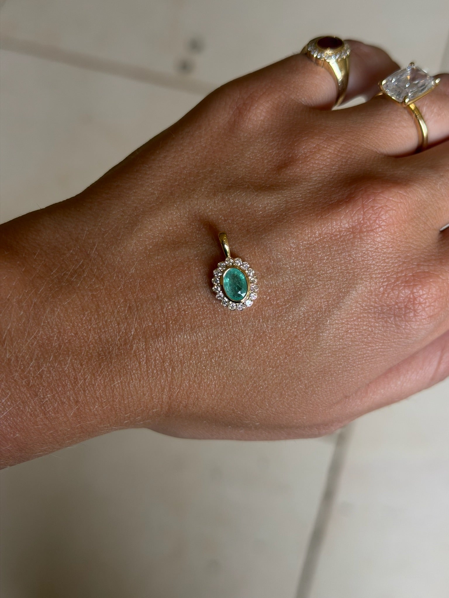 Petite Heirloom Pendant in Seafoam, image 2 of 6
