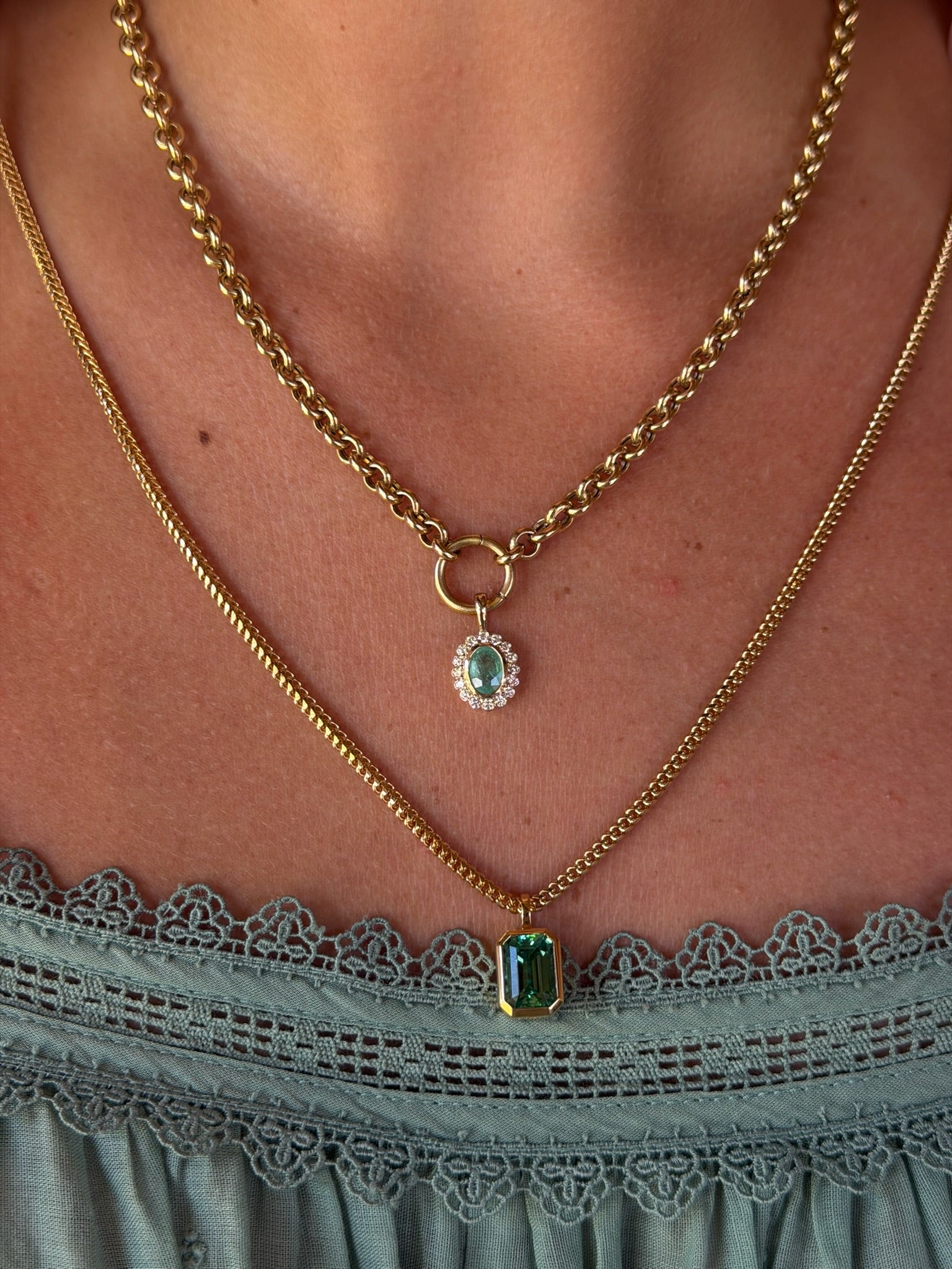 Petite Heirloom Pendant in Seafoam, image 5 of 6