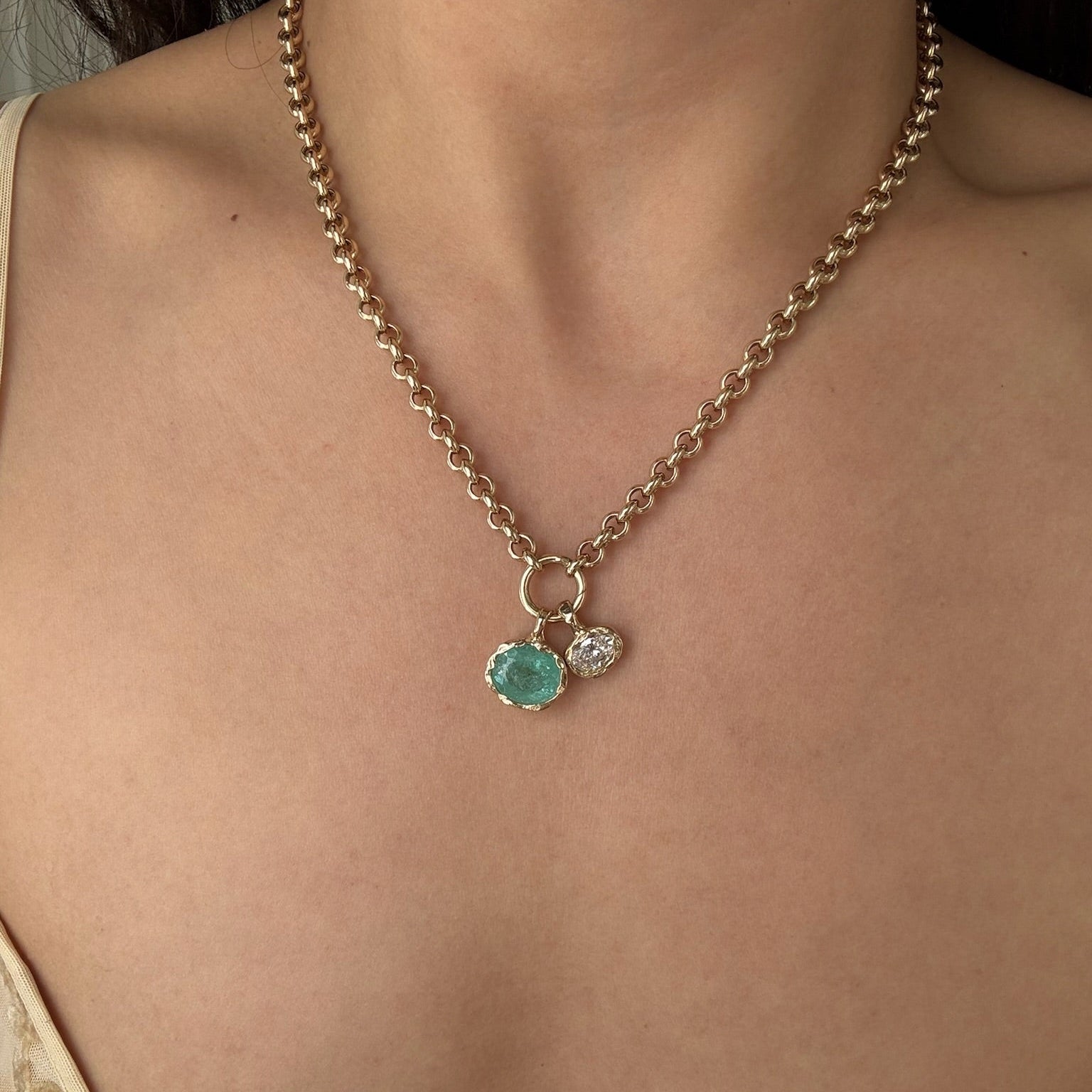 Petite Golden Hour Oval Bezel Drop, image 2 of 5