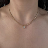 Petite Golden Hour Emerald Bezel Drop