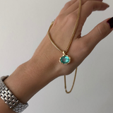 Golden Hour Charm in Minty Emerald