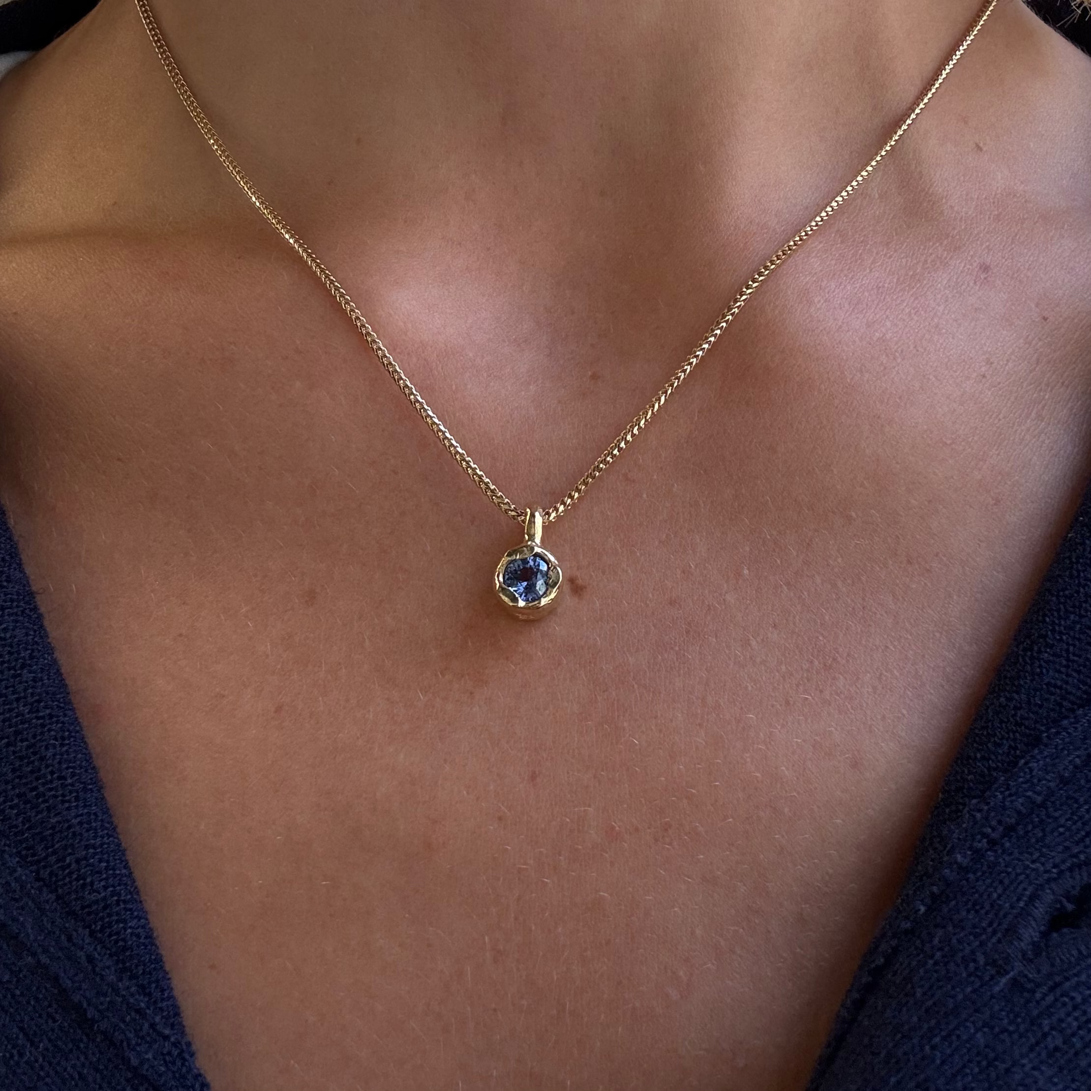 Mini Golden Hour Charm in Ceylon Sapphire, image 2 of 3