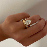 Pear Solitaire Ring